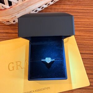 Moissanite Diamond Tested Heart Shaped Ring with GRA Certificate
